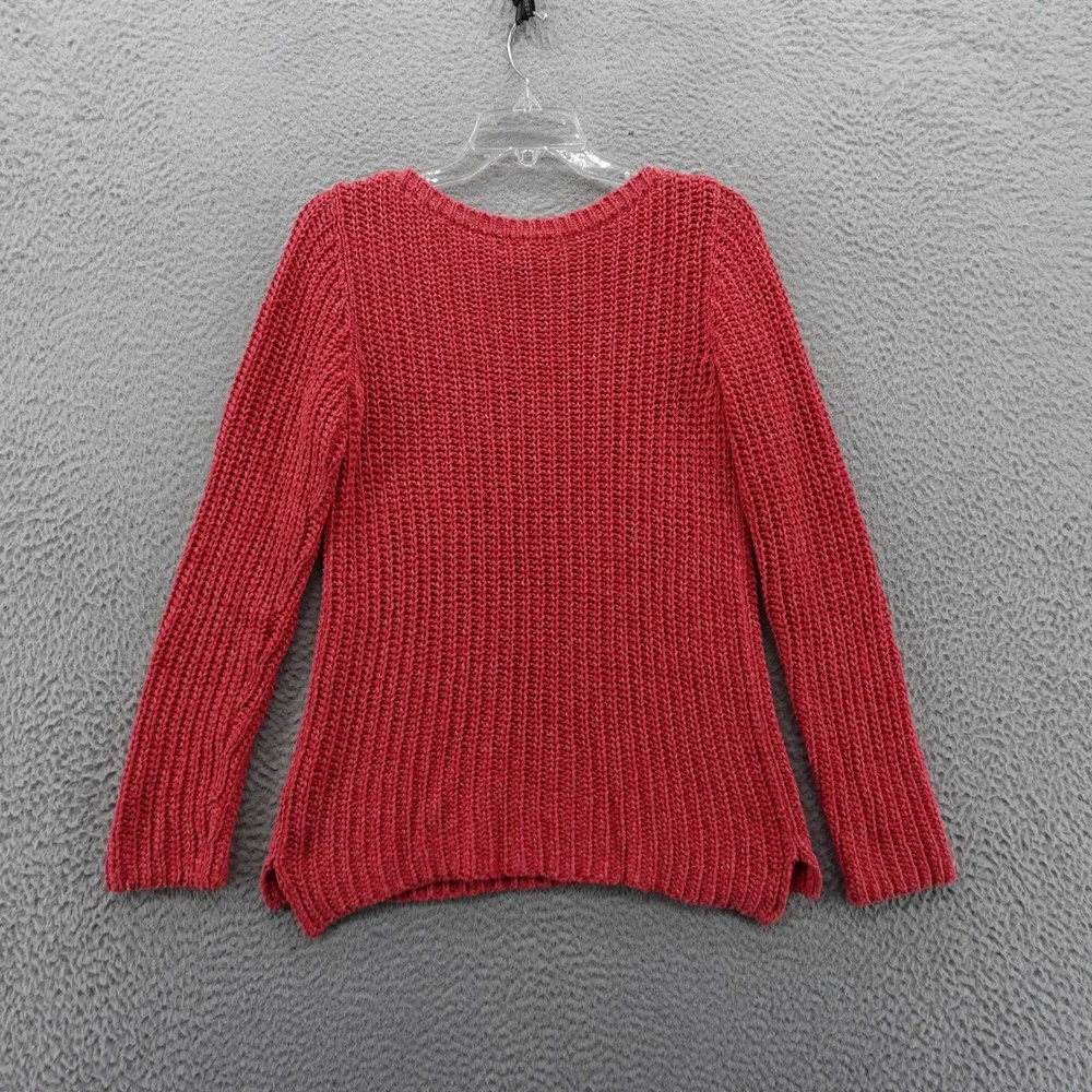 Ralph Lauren Jeans Co‎ Cable Knit Sweater Size Medium Coral Red Womens
